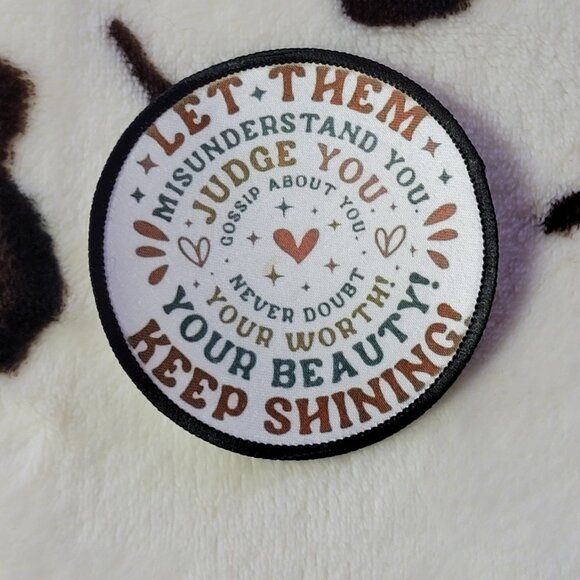 Let Them Sublimation DYI Fabric Hat Patch Glue Iron On Sew Hat Patch - Picture 5 of 5